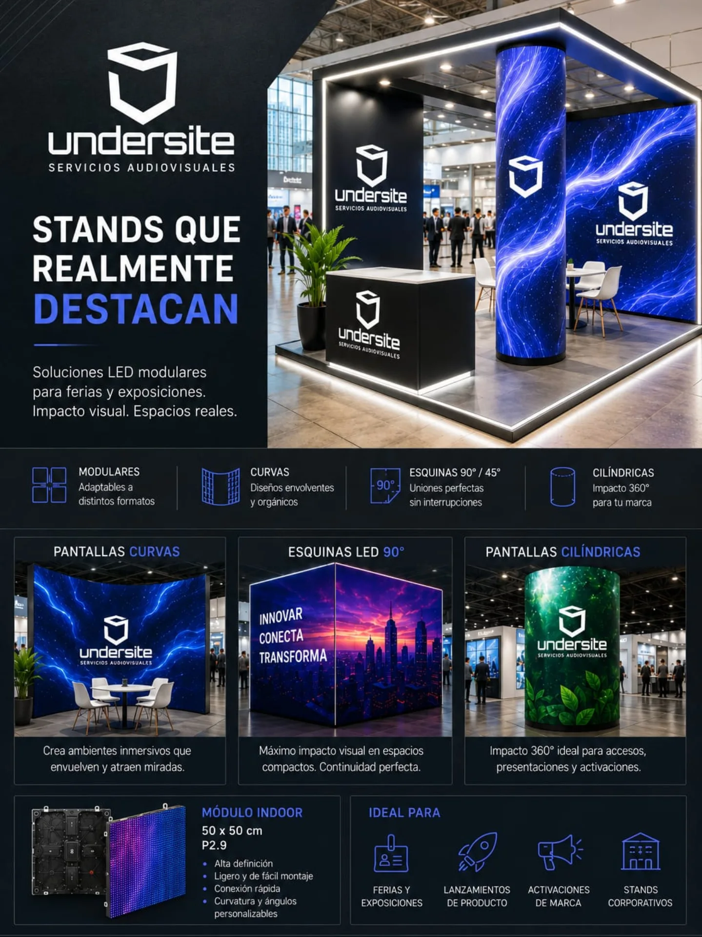 Arriendo de Pendones LED para Eventos implementado por Undersite en un evento